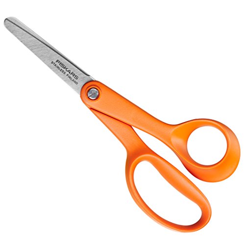 Tesoura Infantil FISKARS Laranja (13cm) Fiskars - Ferramentas de corte e relevo para artesanato - tesoura infantil, fiskars, laranja, 13cm, aço inoxidável