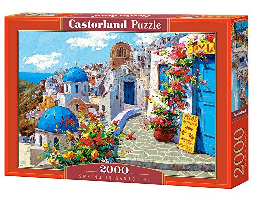 Puzzle CASTORLAND Spring in Santorini (Idade Mínima: 9 Anos - 2000 Peças) Castorland - Quebra-cabeças de encaixar - puzzle, castorland, spring in santorini, 9 anos, 2000 peças