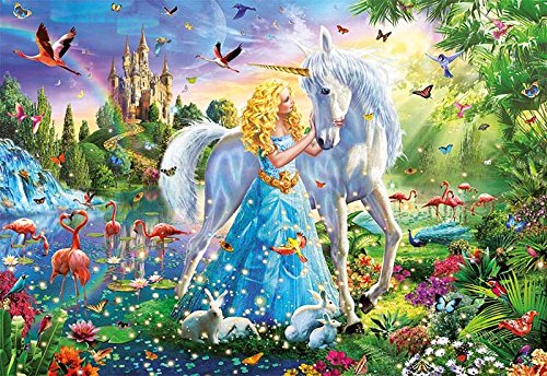 Puzzle 2D JUMBO The Princess and the Unicorn (1000 peças) EDUCA - Quebra-cabeças de encaixar - puzzle, jumbo, princesa, unicórnio, 1000 peças