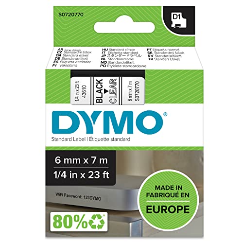 Etiquetadora DYMO D1 Standard (Velocidade ppm: 9) DYMO - Fitas de etiquetas e recargas - etiquetadora, dymo d1 standard, velocidade ppm 9, etiquetas, preto