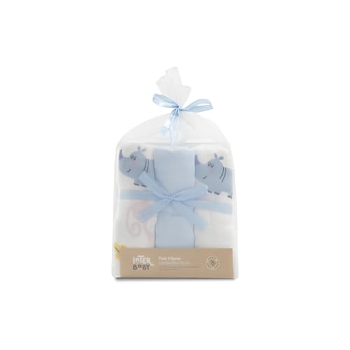 Conjunto de Panos Interbabies Jungle Azul (55 x 70 cm) Interbaby - Fraldas - bambu, algodão, 55x70 cm, absorção