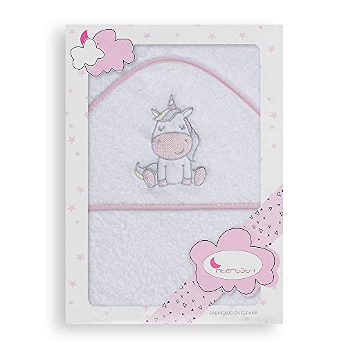 Toalha de banho INTERBABY Unicornio (Branco) Interbaby - Toalhas de banho e panos de limpeza - algodão, rizado, bordados coloridos, bebés
