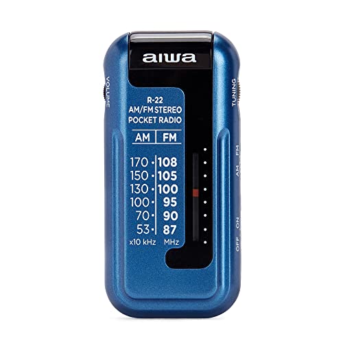 Rádio Aiwa Mini Pocket Radio AM/FM R-22 Azul (Rádio) Aiwa - Áudio - am/fm, mini, pocket, azul