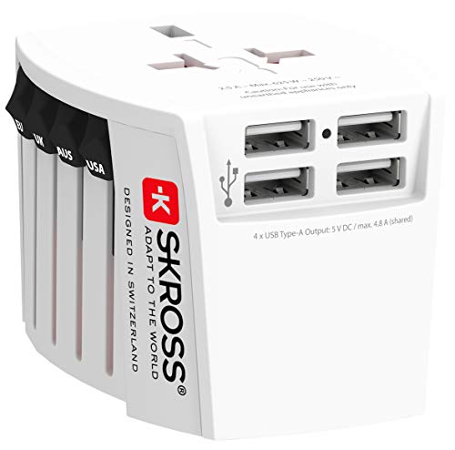 Adaptador de Viagem SKROSS MUV (Universal) WorldConnect AG - Cabos de armazenamento e transferência de dados - universal, ca/cc, preto, led duplo, 4 usb