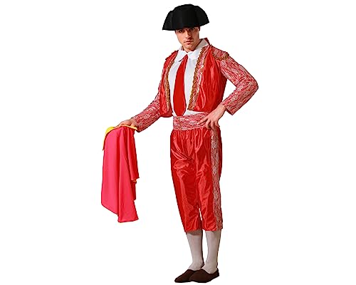 Fato de Homem ATOSA Torreiro Vermelho (Tam: XXL) ATOSA - Brincadeira de faz de conta - fato, capa, luva, tecido resistente à água, tamanho xxl