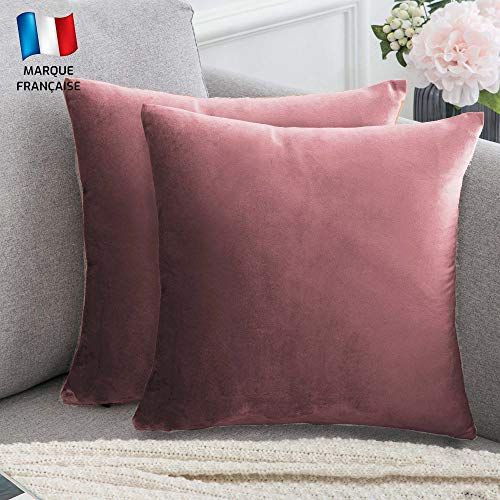 Conjunto de 2 Almofadas DOUCEUR DE PLUMES (Castanho - 40x40 cm) Douceur De Plumes - Fronhas e almofadas - almofadas, castanho, 40x40 cm