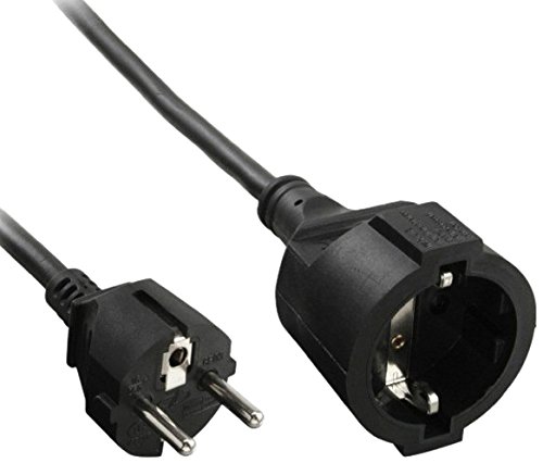 Cabo de Alimentação INLINE (CEEE7/16 - CE7/7 - Preto) InLine - Cabos - cabo alimentação, inline, verlängerungsschnur, ceee716, ce77, preto