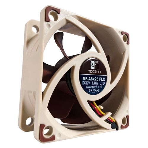 Ventoinha NOCTUA NF-A6X25 FLX (Com fios - 3000 RPM - 12 V) Noctua - Peças de refrigeração de sistema de computador - com fios, 3000 rpm, 12 v