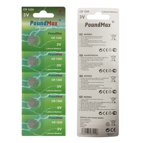Pilhas Recarregáveis POUND MAX CR1220 (6 unidades) PoundMax - Baterias - recarregáveis, litio, 1200 mAh, 3V