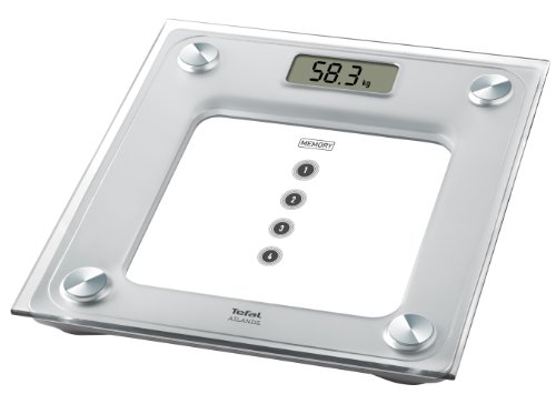 Balança Digital para Casa de Banho TEFAL Atlantis Tefal - Utensílios de Cozinha - digital, 4 memórias, lcd grande, plataforma de vidro