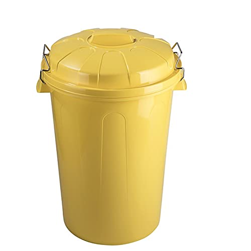 Caixote do Lixo Tradineur | Amarelo (Material de Construção) Acan - Lixeiras e cestos de lixo - 100 litros, amarelo, interiores, exterior