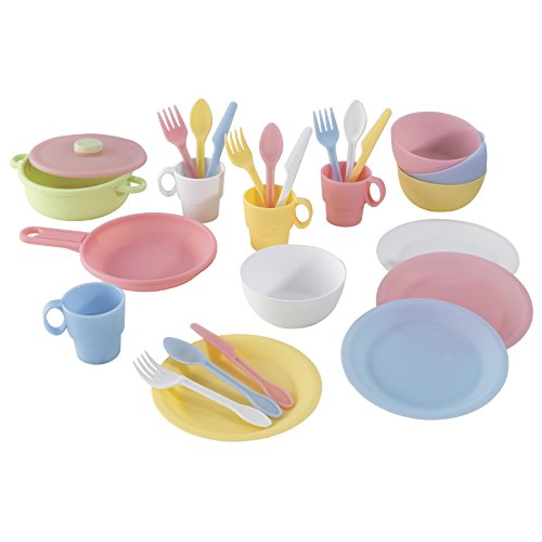 Conjunto de Cozinha KIDKRAFT (Idade Mínima: 3) KIDKRAFT - Cozinhas de brinquedo e alimentos de brincar - 27 peças, tabuleiro, panela, pratos, copos