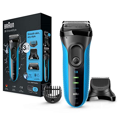 Máquina de Barbear BRAUN 3010 BT Shave&Style Braun - Barbear e cabelo - elétrica, 3 em 1, resistente à água