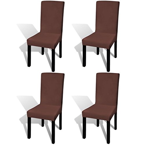 Capa de Cadeira VidaXL 4 Peças Castanha (Recondicionado Como Novo) vidaXL - Roupa de cama e cama - castanha, 4 peças, recondicionado