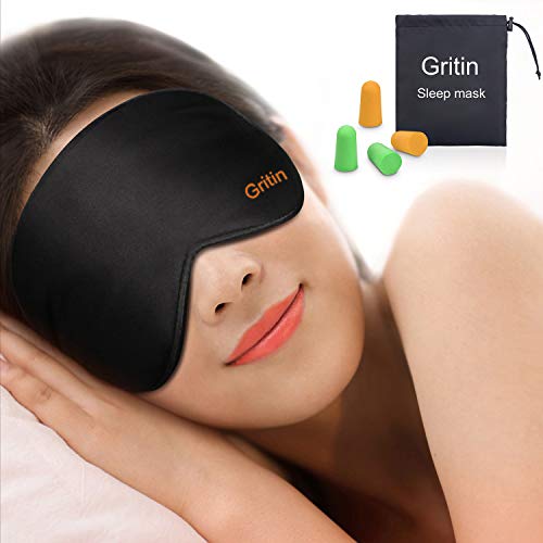 Máscara de Dormir GRITIN (Preto - 100% Algodão) Gritin - Máscaras de Olhos para Dormir - preto, algodão
