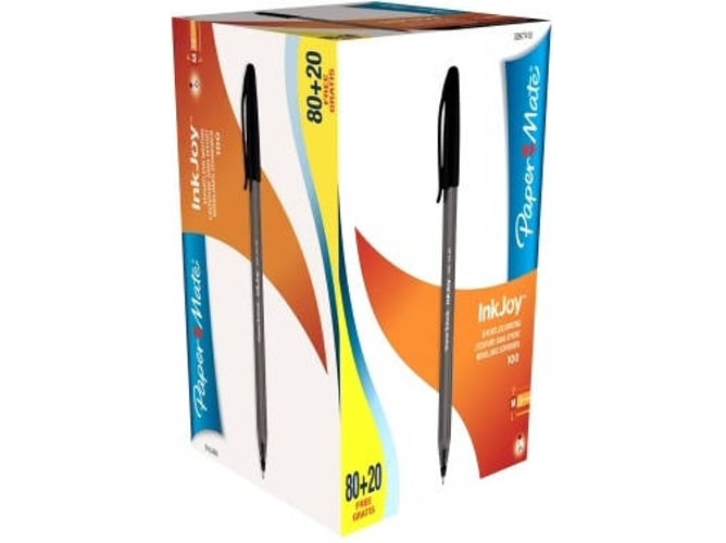 Esferográfica PAPERMATE Inkjoy 100 (Preto - Tinta de tinta líquida - Ponta média) Paper Mate - Canetas - ponta média, tinta líquida, preto, fibra de carbono
