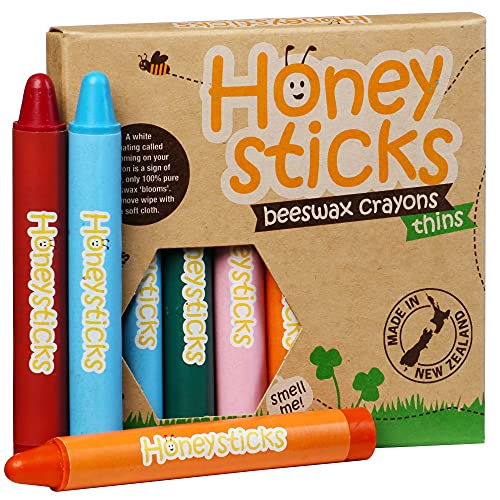 Lápis de Cor HONEYSTICKS 100% Pure Beeswax Colors Honeysticks - Instrumentos de escrita e desenho - cera de abelha, pigmentos não tóxicos, sustentável, 10 cm