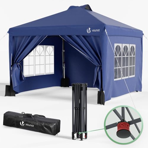 Pérgula VOUNOT 3x3m (Azul - Poliéster - 300 x 300 x 290 cm) VOUNOT - Barracas - pérgula, vounot, azul, poliéster, 300 x 300 x 290 cm