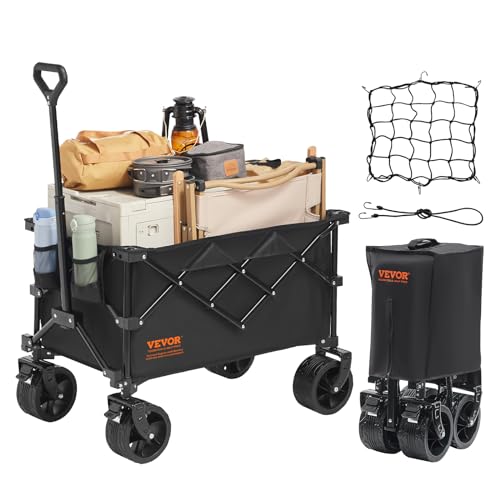 VEVOR Carrinho de Jardim Dobrável com Suporte para Bebidas e Rodas 150 L Carga Máx. 265 Libras VEVOR - Carrinhos de mão - 265 lb, 10,9 kg, 600D, ferro, cubo de PVC