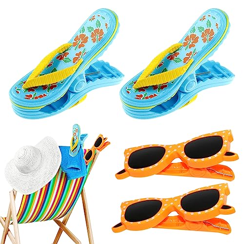 Conjunto 4 Pinças de Toalha de Praia RIISOYU Riisoyu - Aparelhos de lavanderia - conjunto, 4 pinças, toalha de praia