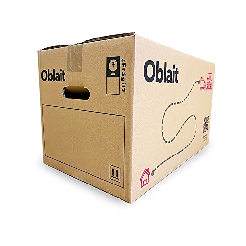 Caixa de Transporte OBLAIT Box Pack 10 Caixas de Cartão Oblait - Suprimentos de envio - caixa transporte, oblait box pack, 10 caixas cartão, 50 x 30 x 30 cm, asas traslade armazenamento, cartão duplo reforçado, castanho