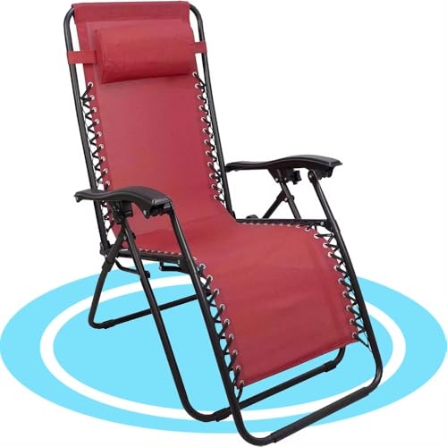 Espreguiçadeira de Aço Dekohome com Almofada e Almofadilha | Vermelho Dekohome - Móveis de exterior - espreguiçadeira, aço, almofada, almofadilha
