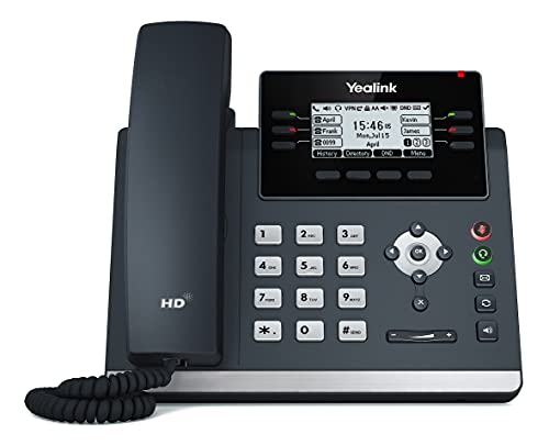 Telefone IP YEALINK SIP-T42U PoE Business Preto Yealink - Telefonia - 12 contatos SIP, sem alimentação por cabo, voz HD, filtração de ruído