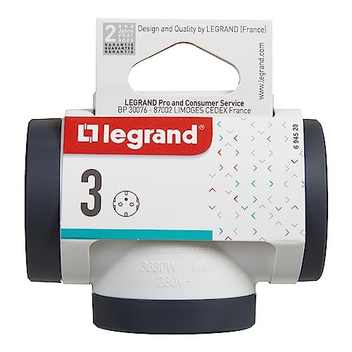 Adaptador elétrico LEGRAND 694520 (Branco) Legrand - Fios e cabos elétricos - tomada EU, tipo f, tipo l, 3 saídas ac