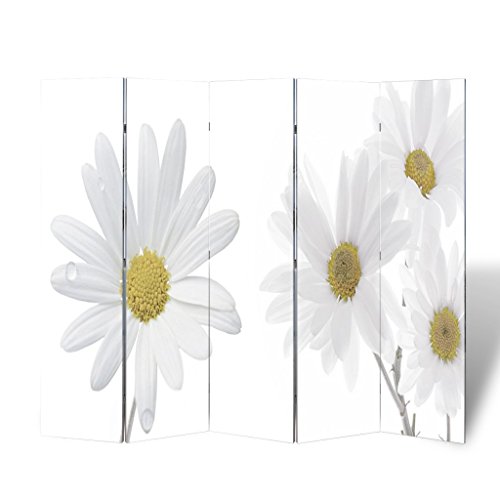 Biombo dobrável vidaXL com estampa de flores 200x170 cm vidaXL - Biombos - dobrável, estampa de flores, 200x170 cm