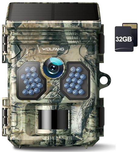 Câmara de Caça Solar Wolfang 4K 48Mp com Visão Noturna WOLFANG - Câmeras de trilha - solar, 4k, 48MP, visão noturna