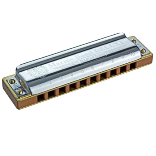 Harmónica Hohner Marine Band Deluxe G | Preto Hohner - Instrumentos de sopro de madeira - diatónica, 20 canções, 4 agulhas, estojo