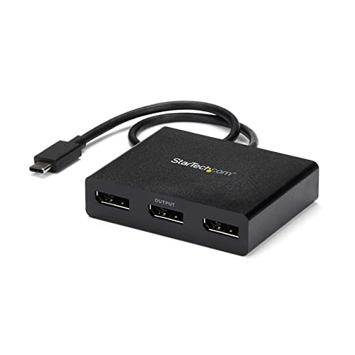 Cabo de Vídeo Adaptador STARTECH.COM MSTCDP123DP STARTECH - Acessórios de áudio - usb-c, mst, três monitores, portátil