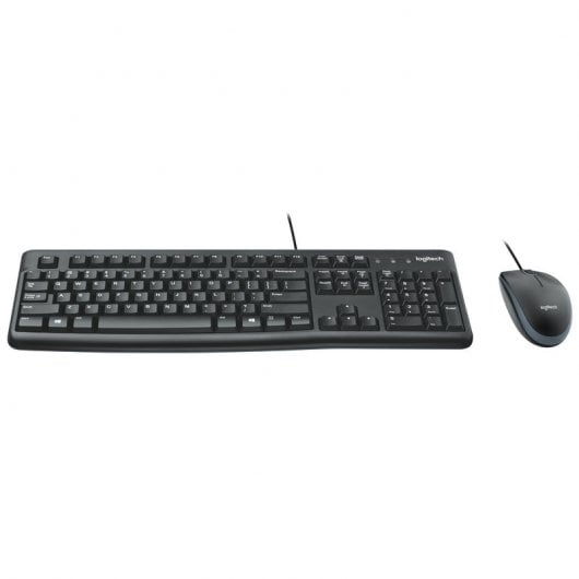 Teclado LOGITECH MK120 (Com Cabo - Layout Espanhol) Logitech - Conjuntos de acessórios de computador - cabo, layout espanhol, teclas planas, resistente a salpicaduras