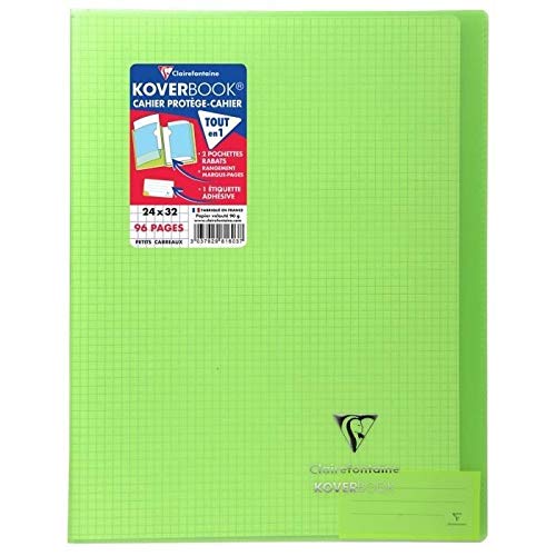 Caderno Clairefontaine 981603C | Verde (Livro e Literatura) Clairefontaine - Cadernos e bloco de notas - capa polipropileno, pespunte central, folhas 90g/m², tampa translúcida