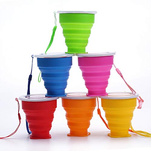 Conjunto de Garrafas de Silicone Dobráveis para Campismo 6 Unidades XSEXO - Porta-alimentos e bebidas - 6 unidades, 200 ml cada uma, resistentes ao gelo, resistentes à água