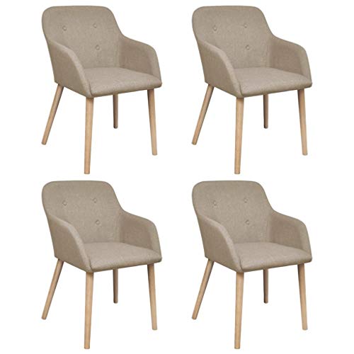 Conjunto de 4 Cadeiras de Jantar VIDA XL (Bege - Poliéster - 52 x 57 cm) vidaXL - Cadeiras - 4 cadeiras, jantar, bege, poliéster