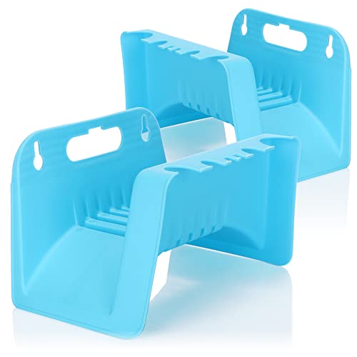 Suporte para mangueira COM-FOUR 2x (Azul) com-four - Armazenamento de mangueira de jardim - plástico, azul, 23,5 x 16 x 14,5 cm
