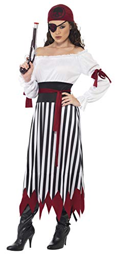 Fato de Mulher DISFRAZZES Pirata Com Saia Às Riscas (Tam: M - 40/42) Smiffy's - Fantasias - pirata, saia à risca, tam m