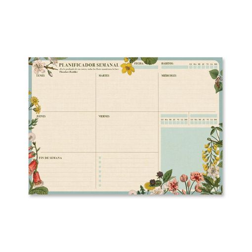 Organizador Semanal KOKONOTE Floral (A4) Grupo Erik - Calendários, organizadores e planejadores - organizador, semanal, kokonote, floral, papel alta qualidade, design floral