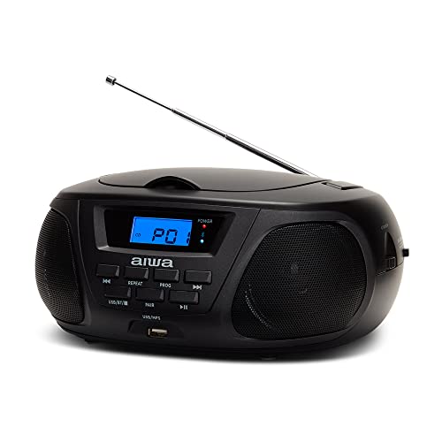 Rádio Portátil AIWA Bbtu-300Bk Preto Digital Aiwa - Áudio - cd, bluetooth, lcd, bateria