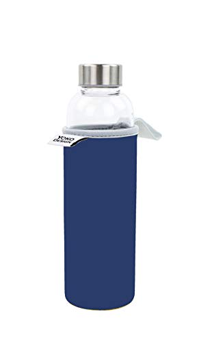 Garrafa de Água YOKO Design 000004-01 | Azul YOKO DESIGN - Garrafas de engarrafamento - vidro borosilicato, resistente a riscos, elegante, portátil