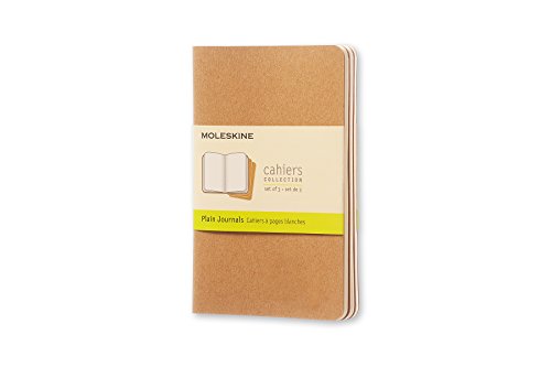 Caderno e Bloco de Notas MOLESKINE 3 Cadernos Moleskine - Cadernos e bloco de notas - resistente, bege, 16 folhas destacáveis, bolsa interior
