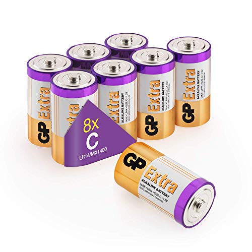 Pilhas GP EXTRA (8 unidades) (Recondicionado Como Novo) GP BATTERIES - Baterias de uso geral - pilhas alcalinas, lítio tipo C, 1300mAh, resistentes ao gelo, resistentes ao calor