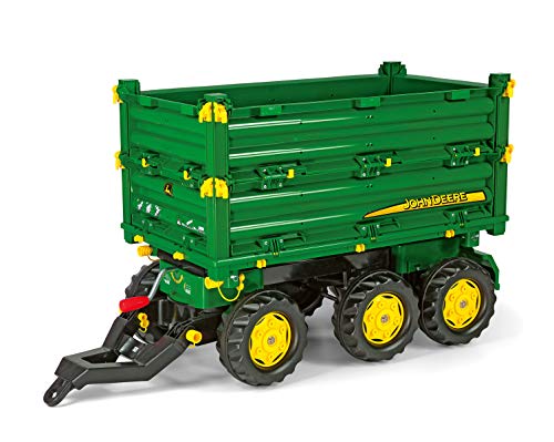 Trator com Reboque ROLLYTOYS John Deere Rolly Toys - Acessórios para brinquedos de passeio - reboque, resistente, inclinável, desmontável