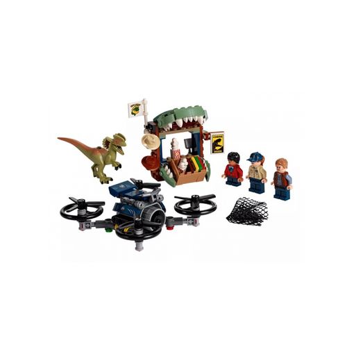 LEGO Jurassic World - Dilophosauro em Fuga - 75934 (Idade Mínima: 8 - Peças: 346) LEGO - Blocos de encaixe - lego, jurassic world, dilophosaurio, fuga, rotores giratórios, mandíbulas móveis