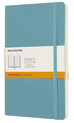 Caderno Pautado Moleskine Classic Grande Azul Moleskine - Cadernos e bloco de notas - pautado, grande, azul, elástico