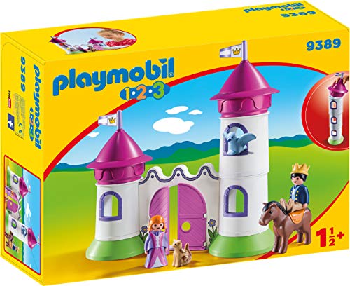 Playmobil 1.2.3 Castle with Stackable Tower PLAYMOBIL - Conjuntos de brinquedos - castelo, torre stackável, rotativo