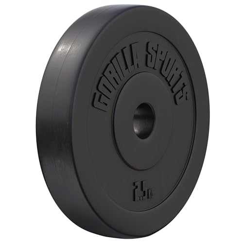 Conjunto de Discos de Halteres GORILLA SPORTS Conjunto de discos GORILLA SPORTS GMBH - Cozinha & sala de jantar - plástico, 2,5 kg, 21 cm, preto