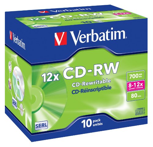 Disco Virgem VERBATIM CD-RW 700MB, PACK OF 10 UNITS Verbatim - Mídias vazias - disco virgem, CD-RW, 700MB, pack de 10 unidades