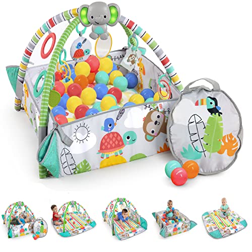 Jogos Didáticos BRIGHT STARTS Totally Tropical Evolving Gym BRIGHT STARTS - Tapetes e ginásios de atividades - brinquedo 5 em 1, bebés a partir dos 3 meses, banco de exercícios, almofada de apoio